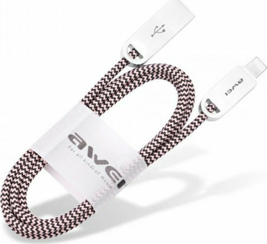 Awei CL-20 Braided USB-A la Cablu Lightning Gri 1m