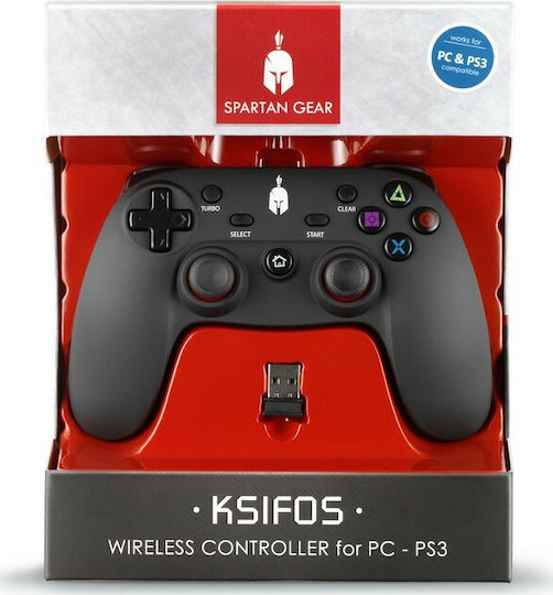 Spartan Gear Ksifos Ασύρματο Gamepad για PS3 / PC Μαύρο