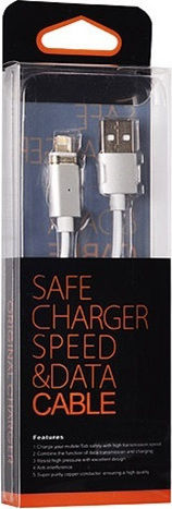 Magnetic USB to Lightning Cable Γκρι 1m