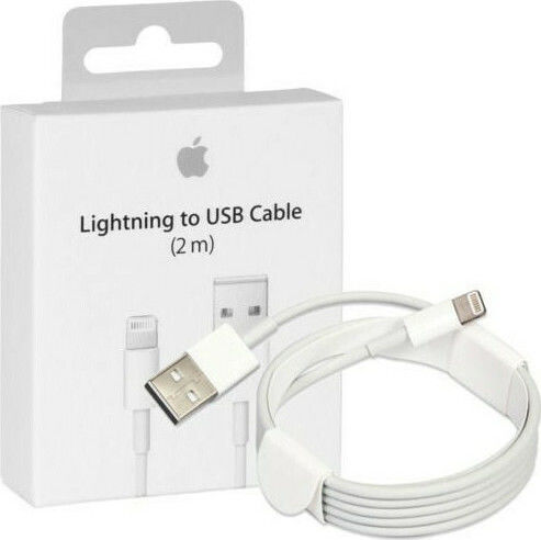 Green Mouse Regular USB-A la Cablu Lightning Alb 2m