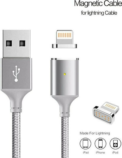Magnetic USB to Lightning Cable Γκρι 1m