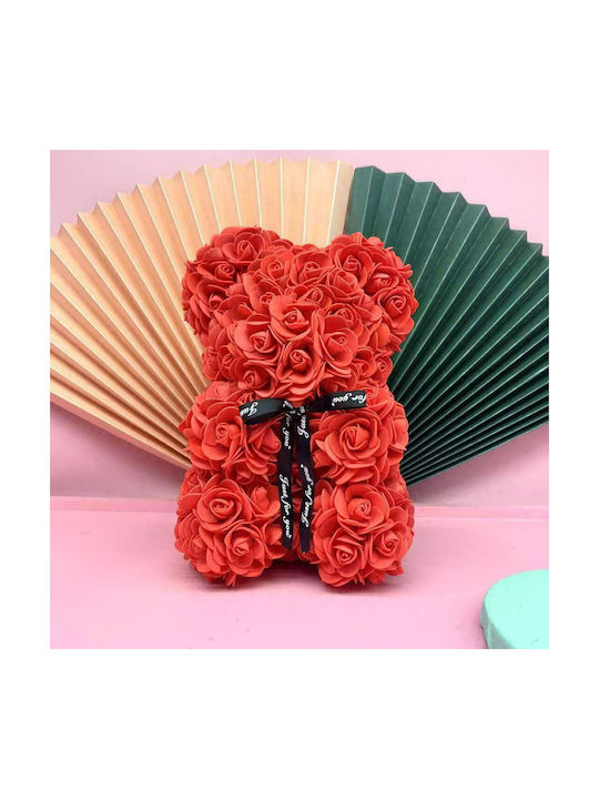 Bear of Artificial Roses Red 25cm Tres Chic