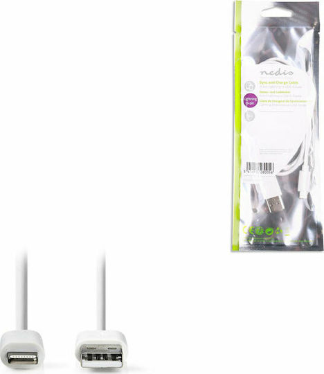 Nedis USB-A към Lightning кабел Бял 1м (CCGP39300WT10)
