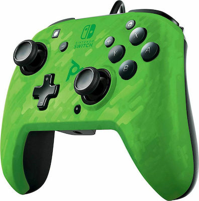 PDP Faceoff Deluxe+ Wired Gamepad for Switch Green Camo