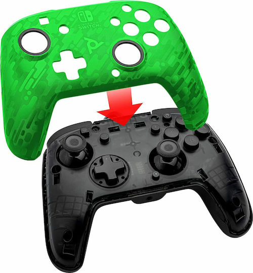 PDP Faceoff Deluxe+ Ενσύρματο Gamepad για Switch Green Camo