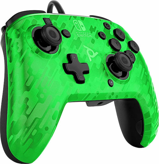 PDP Faceoff Deluxe+ Ενσύρματο Gamepad για Switch Green Camo