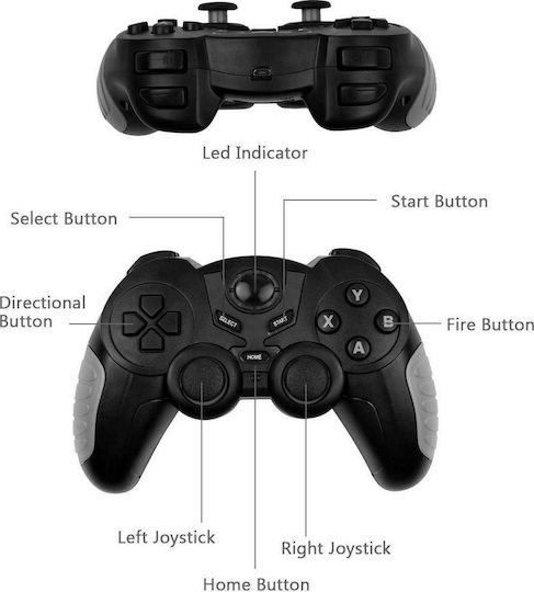 Lamtech LGP022131 Ασύρματο Gamepad για Android / PC / iOS Black/Red