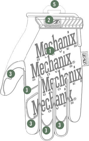 Mechanix Wear The Original Covert Military Gloves Black in Black Colour