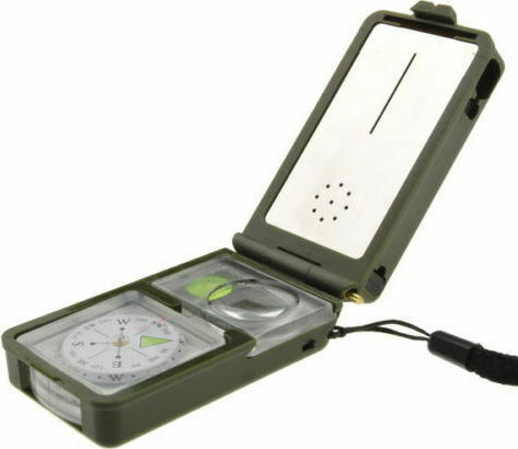 Mil-Tec Militär Kompass 10 Funktionen Multifunktionskompass oliv Survival Wander