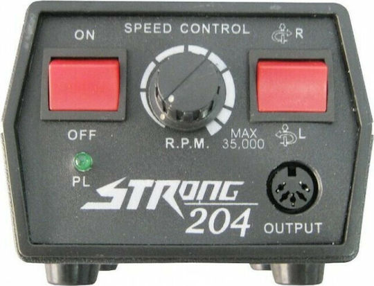 Saeshin Strong 204 Τροχός Νυχιών Ρεύματος 65W Γκρι 35000 Στροφών με Πεντάλ
