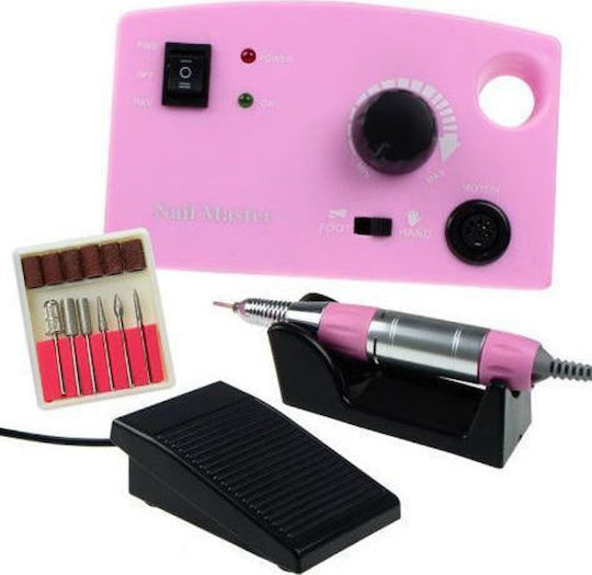 DM-211 Nail Drill Power 65W Pink with Pedal with 25000 Rotations per Minute