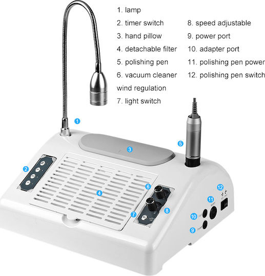 Factory Salon Expert 5 in 1 BQ-777 Nail Drill Power 80W White with