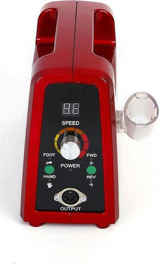 Factory ZS703 Nail Drill Power 65W Red with Pedal with 35000 Rotations per Minute