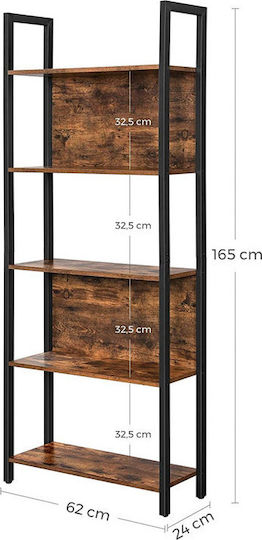 Leobert Brown Bookcase 62x24x165cm