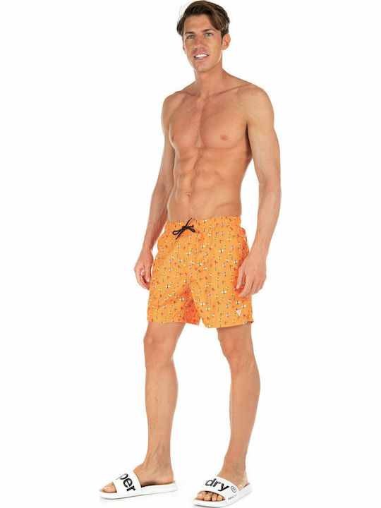 Men's Swimwear Shorts Orange with Patterns