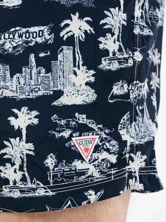 Herren Badebekleidung Shorts Marineblau mit Mustern