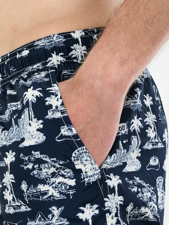 Herren Badebekleidung Shorts Marineblau mit Mustern
