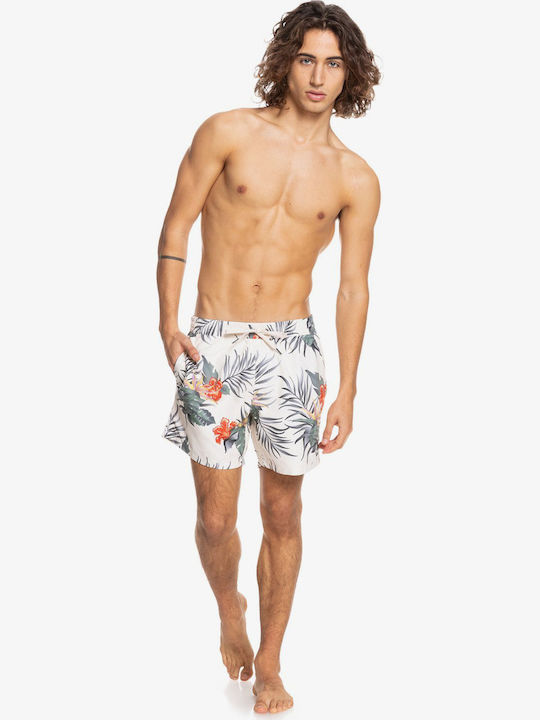 Paradise Express 15 Men's Swimwear Shorts White Floral