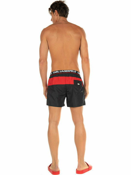 Karl Lagerfeld KL21MBS04 Men's Swimwear Shorts Black Striped KL21MBS04_NERO_BLACK