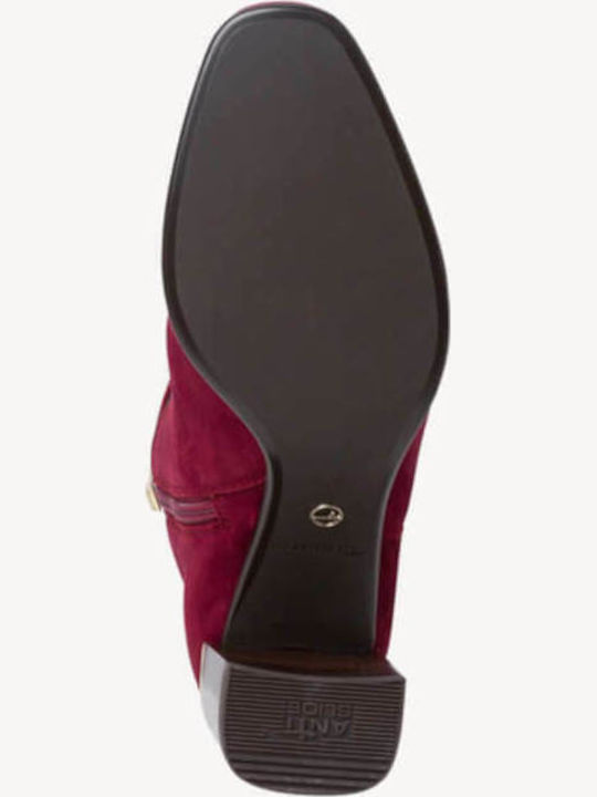 Wildleder Stiefeletten Damen Burgundisch