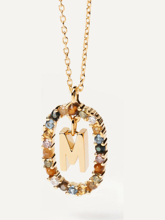 P D Paola Letter Collection "M" Charm Monogramm "Μ" aus Vergoldet Silber