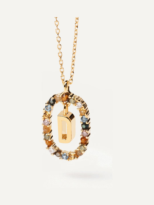 P D Paola Letter Collection "D" Monogramă "D" Placat cu aur
