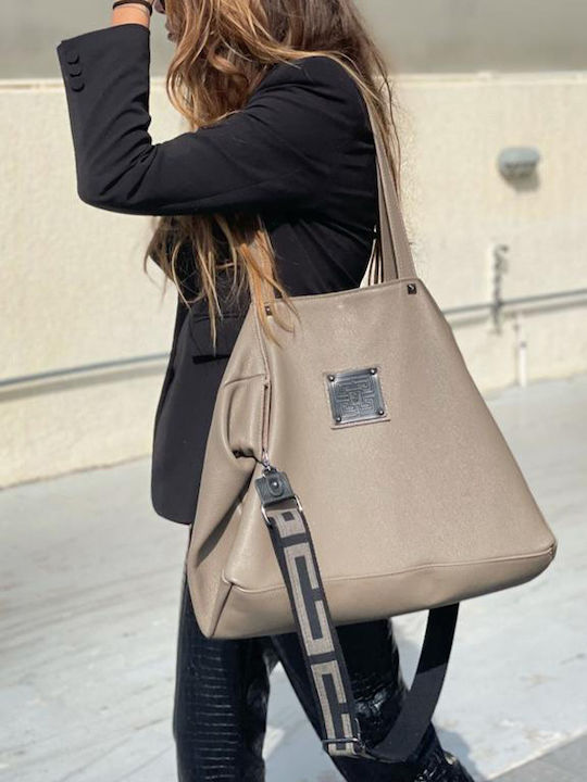 Ames Asti Large Leather Women's Bag Shoulder Gray