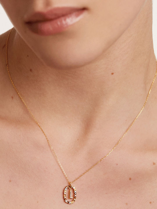 P D Paola Letter Collection "L" Monogram "L" from Gold Plated Silver with Pearls & Zircon
