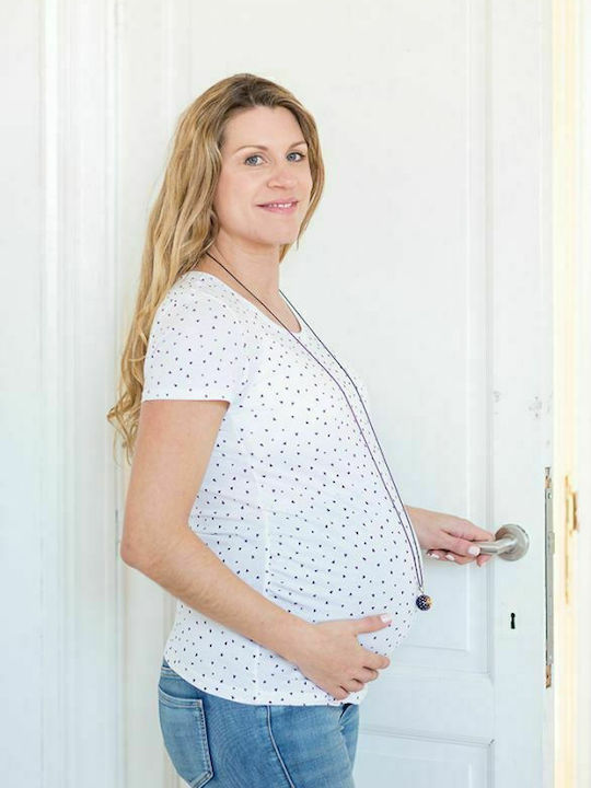 Babylonia Pregnancy Charm in Silver with Black Personalization