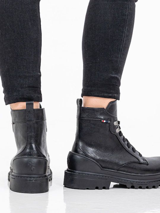 Praga Club Leder Stiefeletten Damen Schwarz
