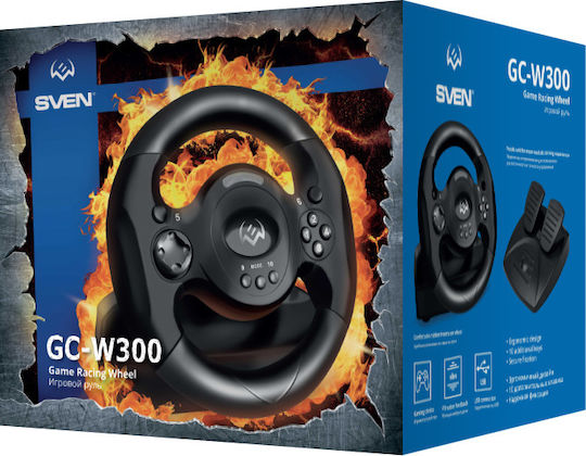 Sven GC-W300 Τιμονιέρα με Πετάλια για PC με 180° Περιστροφής