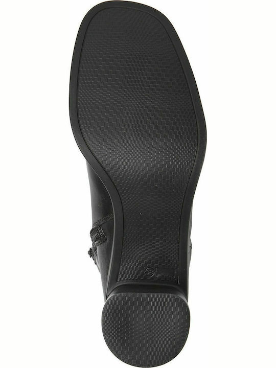 Meda Leather Women's Chelsea Boots with Medium Heel Black