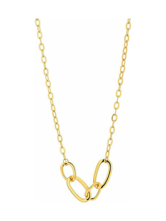 Visetti Necklace from Gold Plated Steel with Pearls