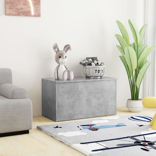 vidaXL Декоративна куфар Дърво Grey Concrete 84x42x46бр
