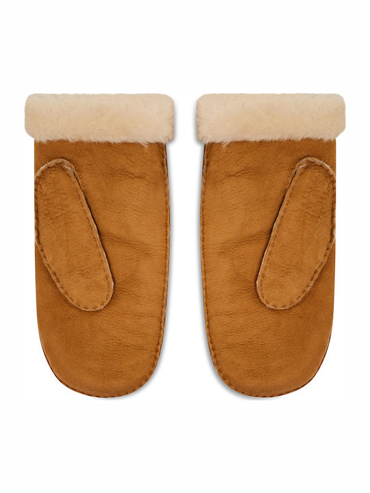 Sheepskin Embroider 20932 Chestnut Glofe with Fur