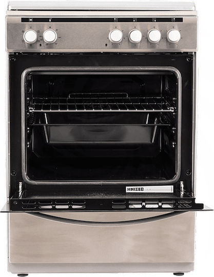 United Aragaz 65lt cu Plite Emailate L60cm. Inox