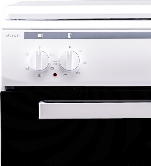 United Aragaz 65lt cu Plite Emailate L60cm. White