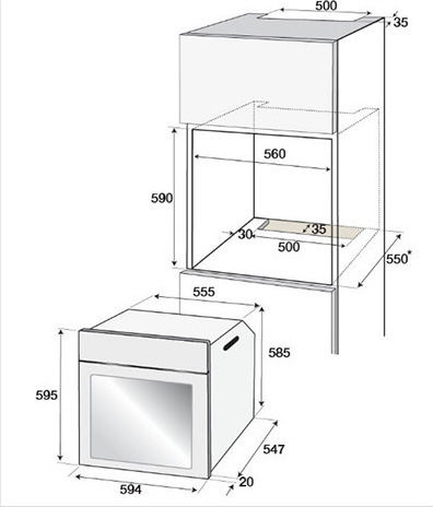 Beko Cuptor Deasupra Blatului 82lt L59.4cm.