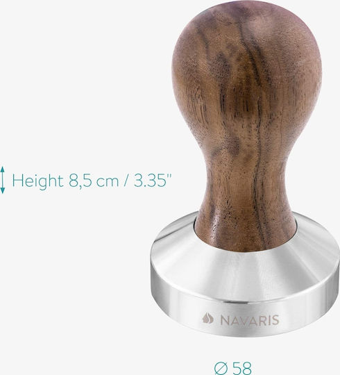 Navaris Tamper with Flat Surface 58mm in Brown Color