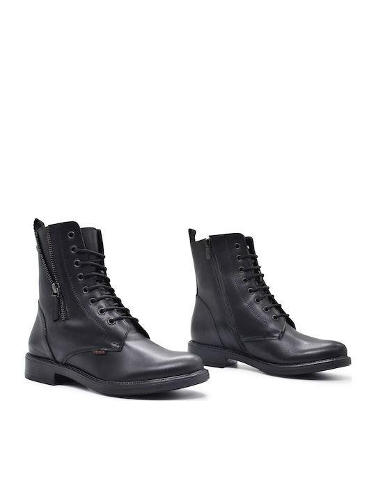 Leather Women's Ankle Boots Black 0267