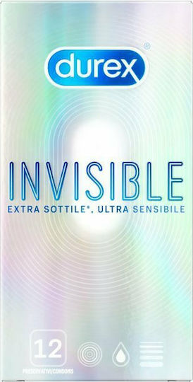 Durex Προφυλακτικά Invisible Extra Thin 12τμχ 54mm