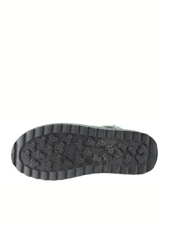 Wildleder Damenstiefel mit Pelz Gray