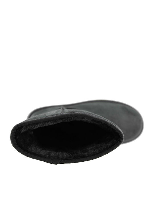 Wildleder Damenstiefel mit Pelz Gray