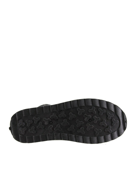 Wildleder Damenstiefel mit Pelz Schwarz