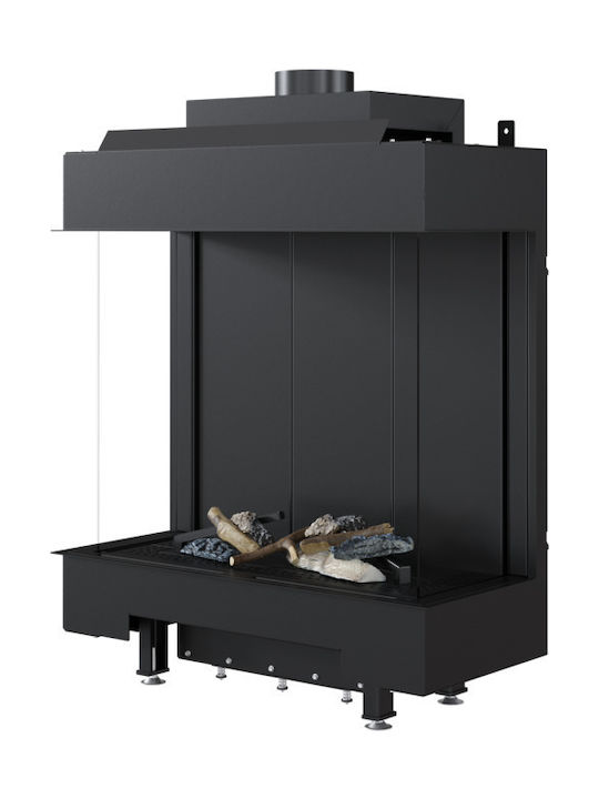 Kratki Leo LP 76 62 G31 37 MBAR Ενεργειακό Τζάκι Ξύλου 5.1kW Τρίπλευρο με Σταθερή Πόρτα