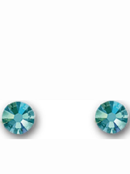 Farma Bijoux Aquamarine Σκουλαρίκια Καρφωτά με Πέτρες Γαλάζια