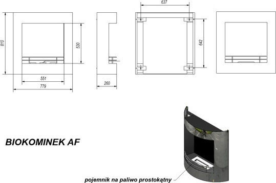 Kratki Rounded Tuv Wandmontiert Bioethanol Kamine Innenbereich Inox 77.9x26x81cm