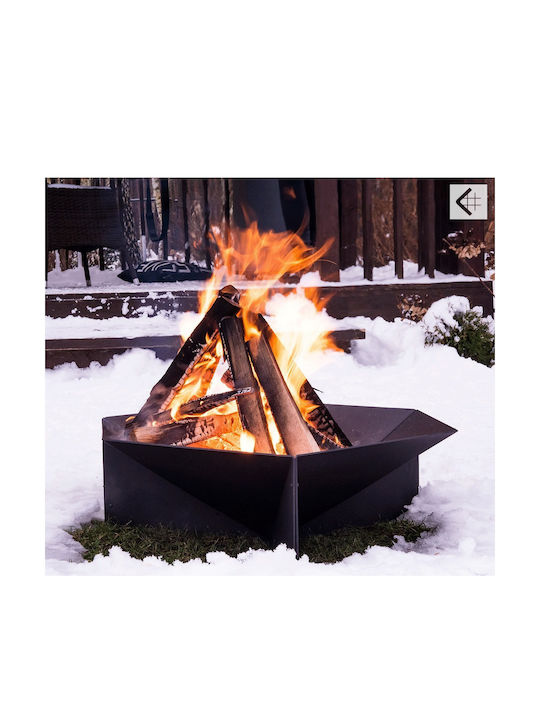 Kratki Kamin Draußen Metallisch Schwarz 58x58x32.5cm