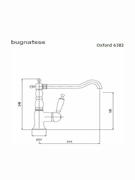 Bugnatese Oxford Ψηλή Μπαταρία Κουζίνας Πάγκου Μπρούτζινη