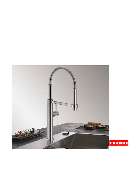 Franke Pescara Semi PRO 360 Groß Küchenarmatur Zähler mit Dusche Silber